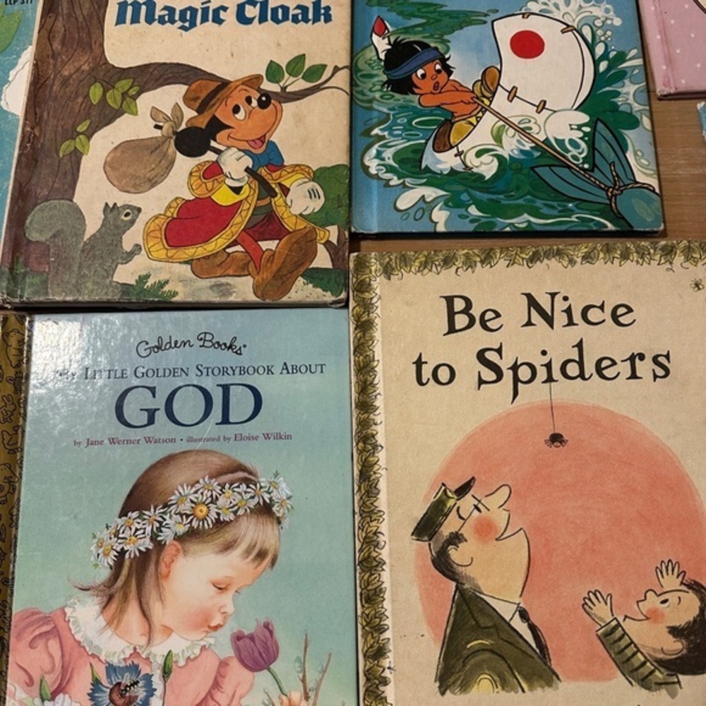 Golden Book Vintage Lot Teeny Tiny Giraffe Little Hiawatha Mickey Magic Cloak